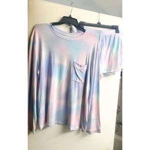 NWT Stars Above Pastel Tye Dye Ombré Two Piece Pajama Set